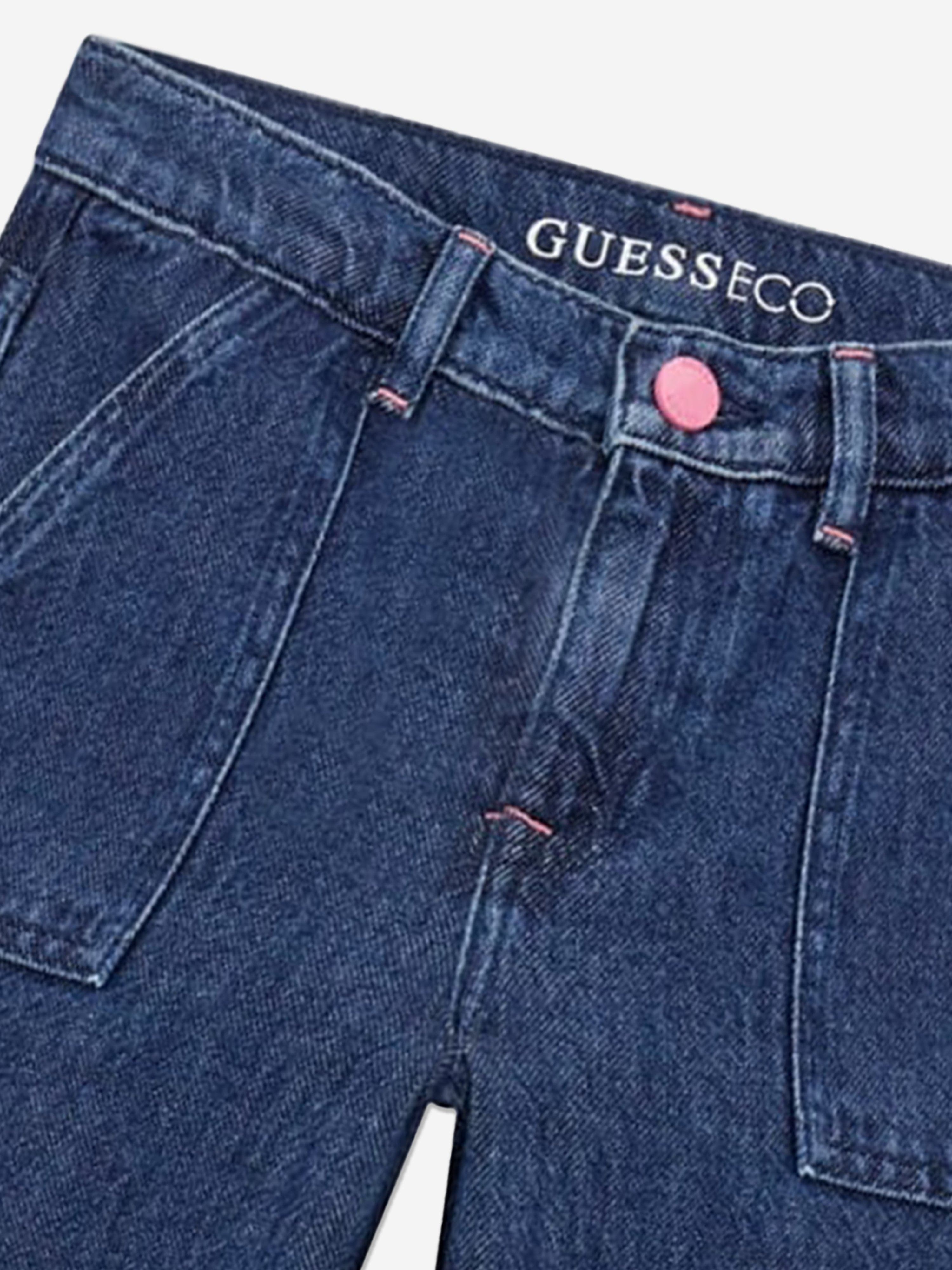 Guess Girls Tencel Cargo Trousers in Blue