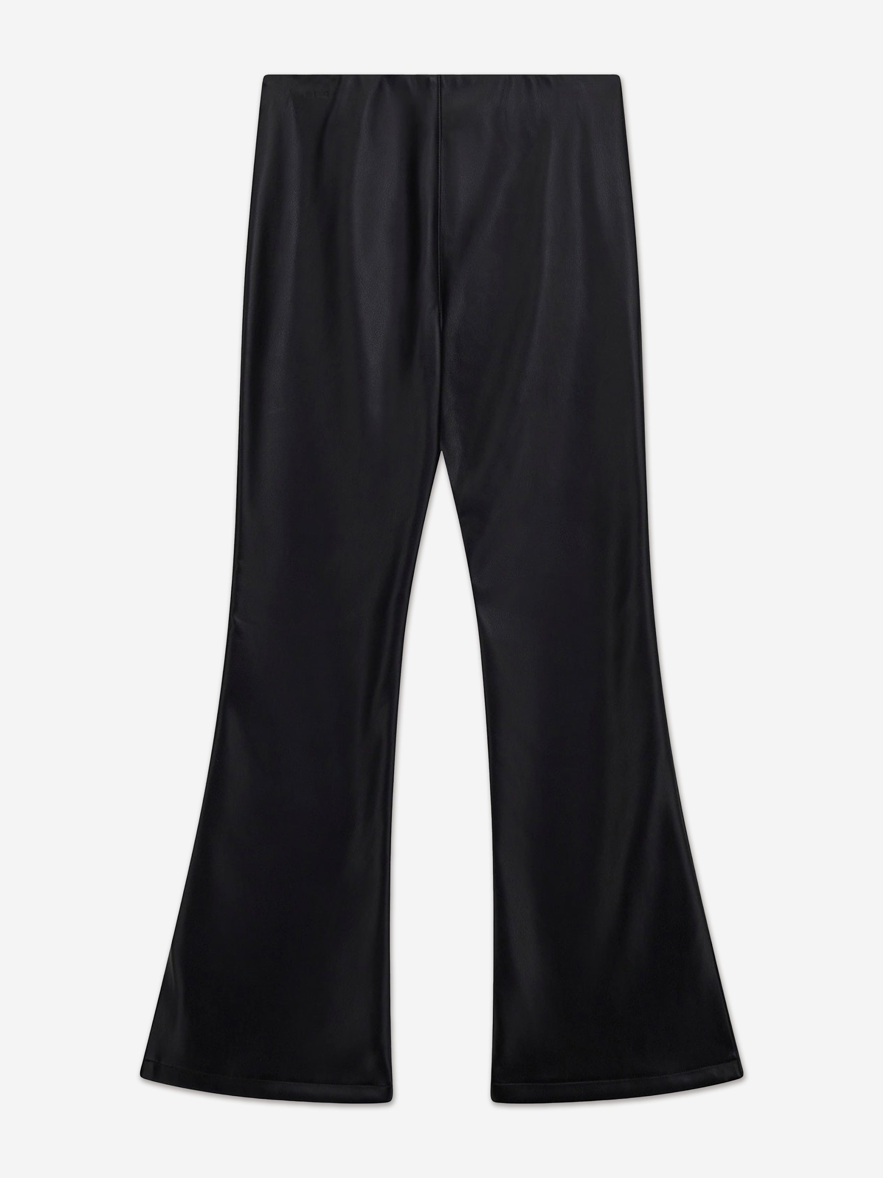 Girls Faux Leather Wide Fit Leggings in Black