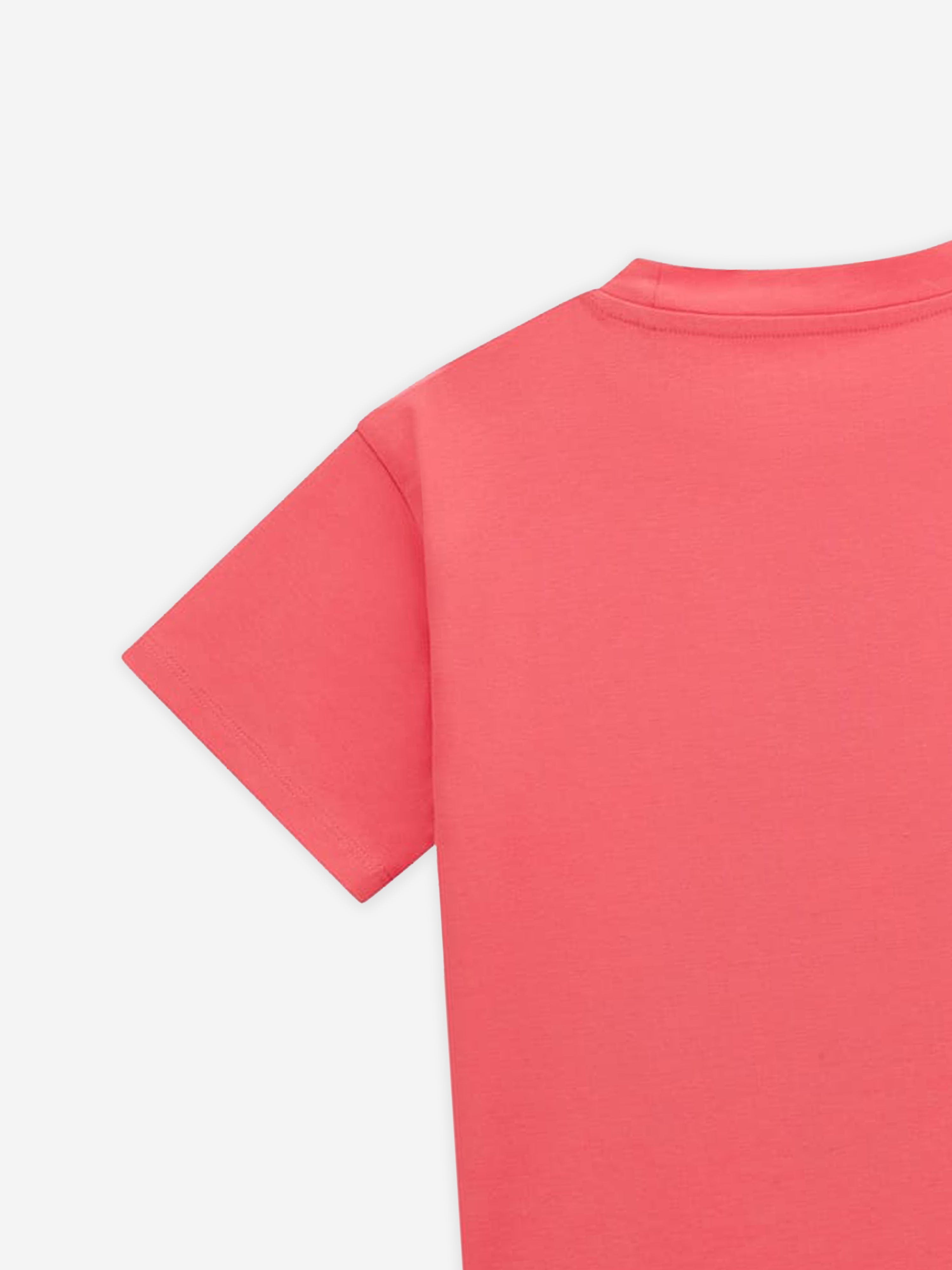 Girls Diamante Logo T-Shirt in Pink