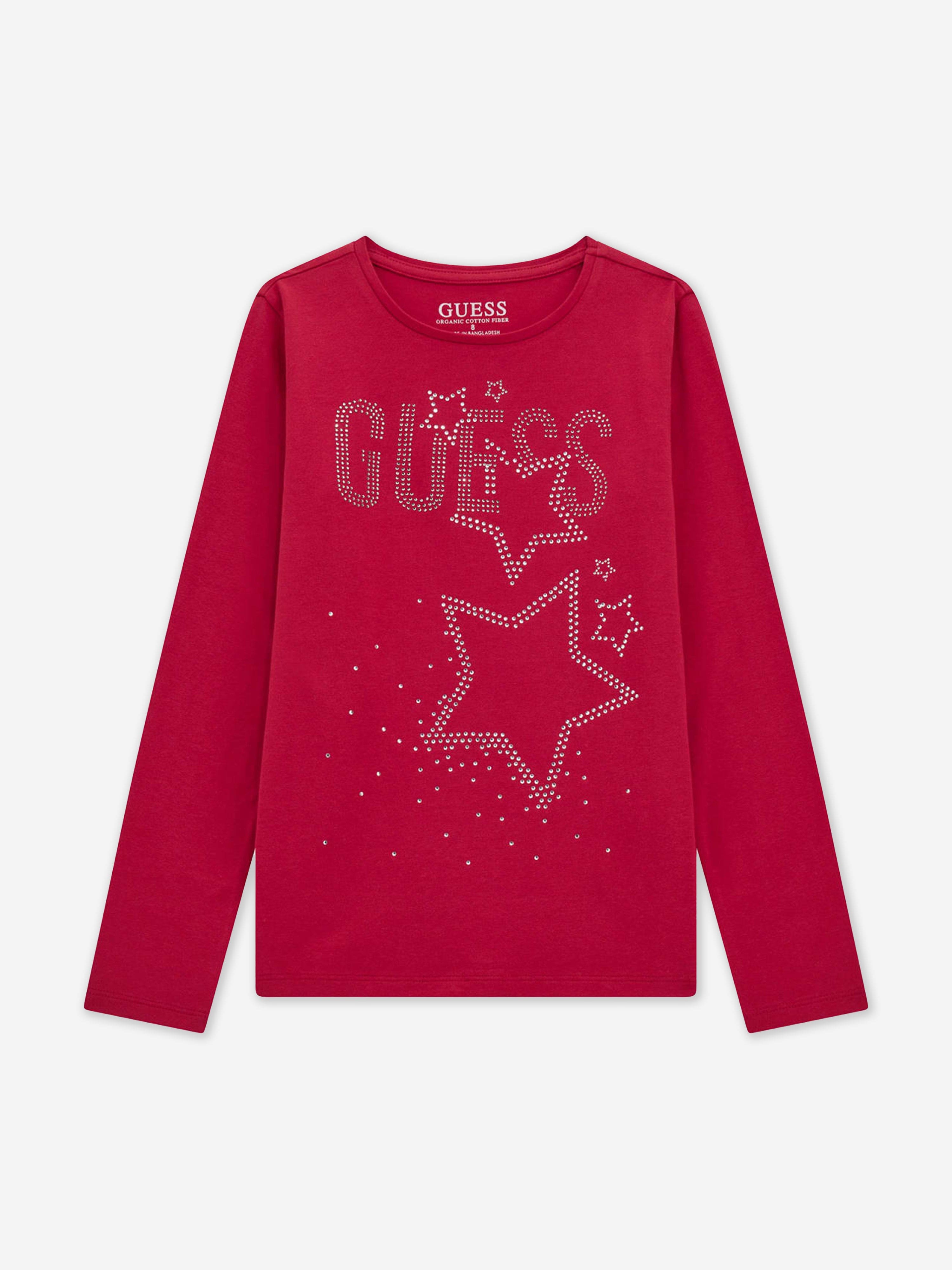 Girls Long Sleeve Logo T-Shirt in Pink