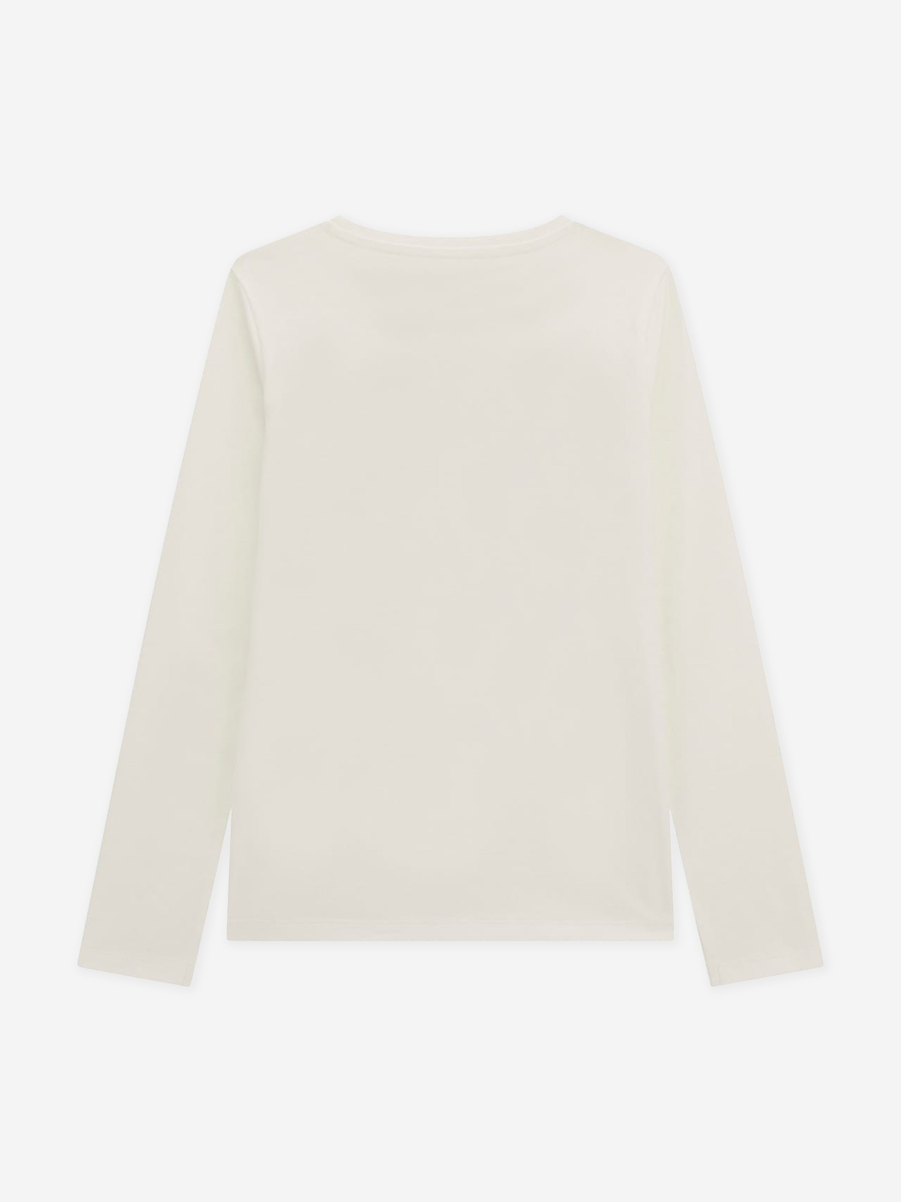 Girls Long Sleeve Glitter Logo T-Shirt in White