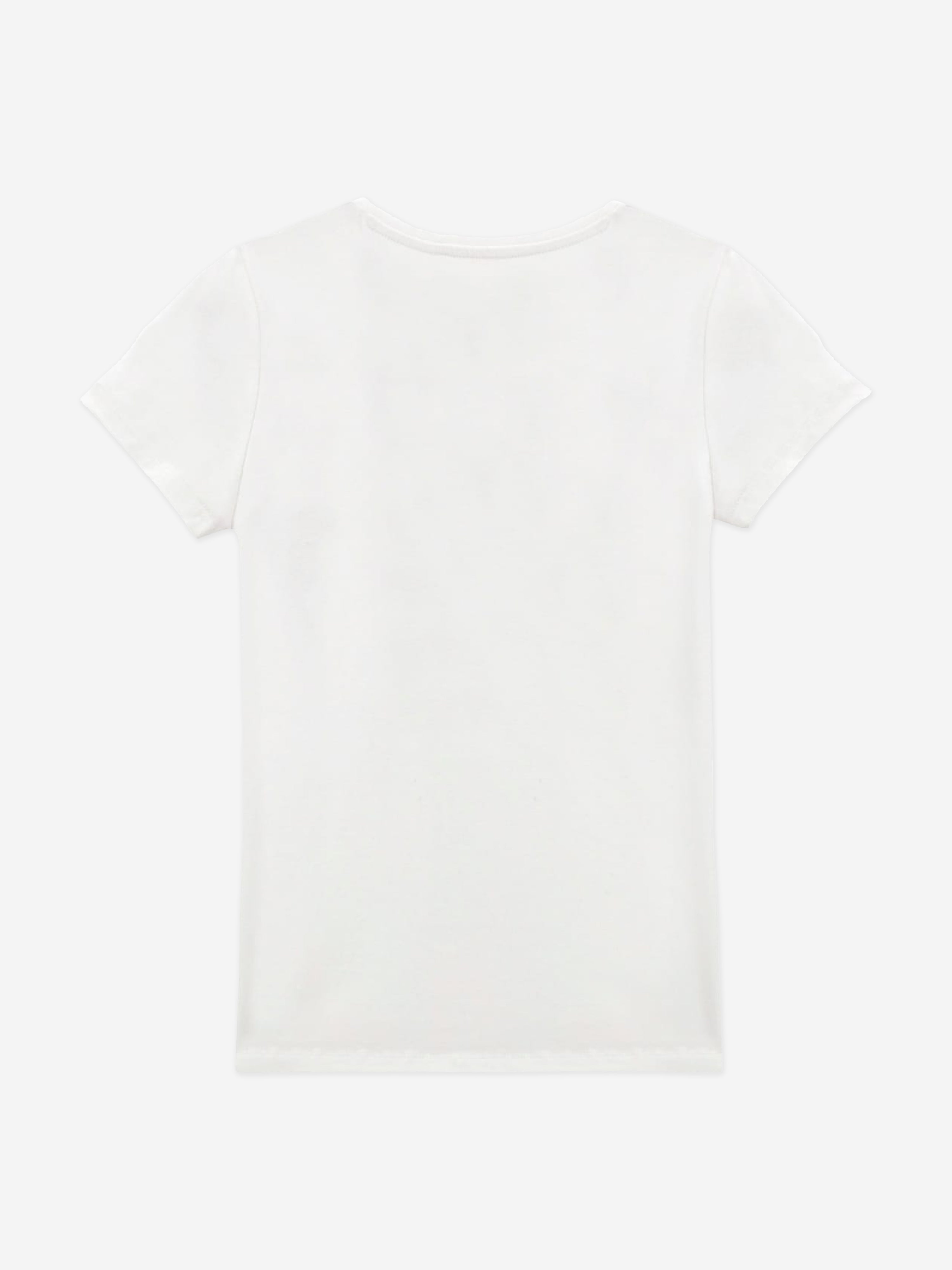 Guess Girls Logo Print T-Shirt in White
