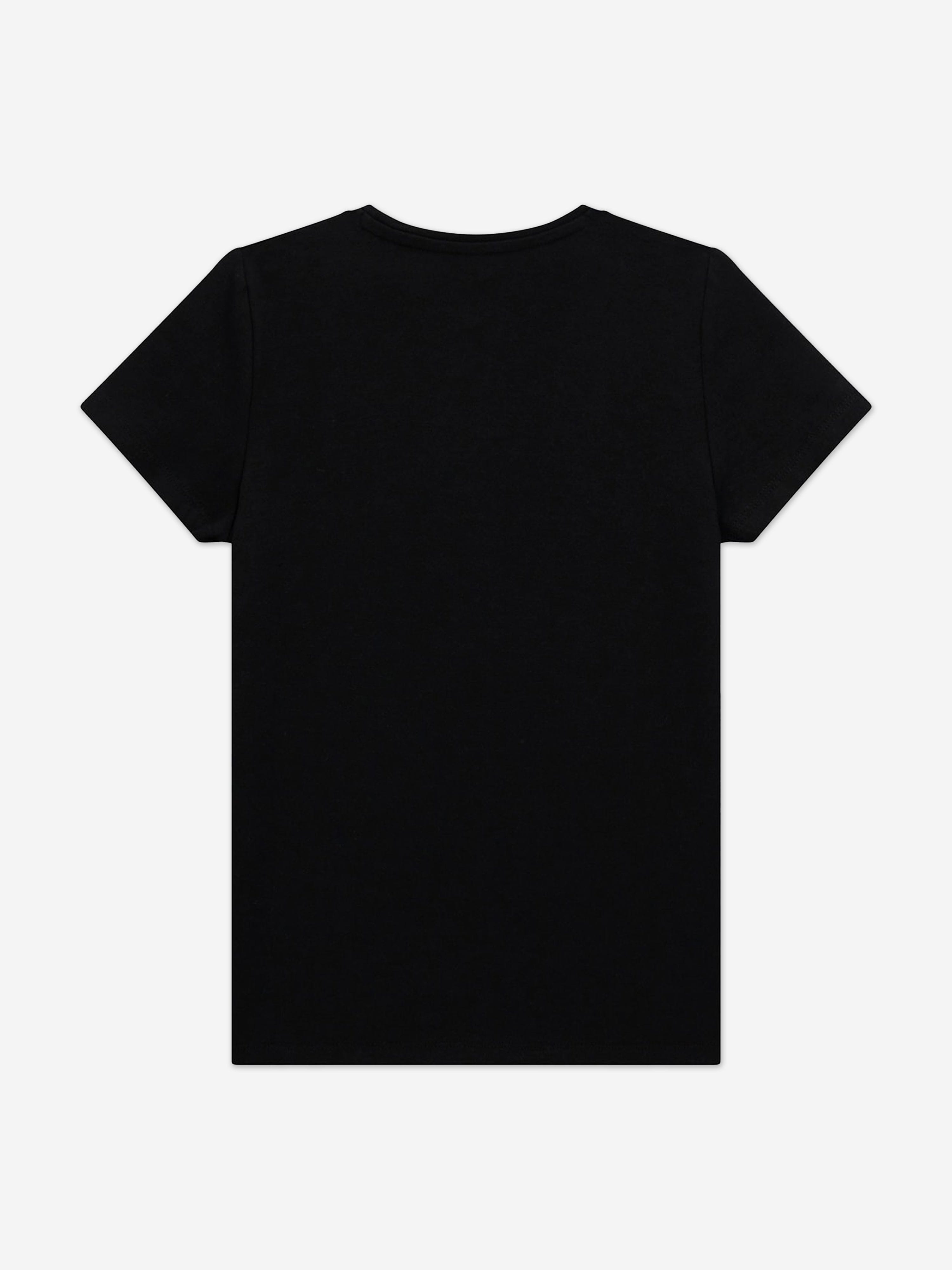 Guess Girls Logo Print T-Shirt in Black