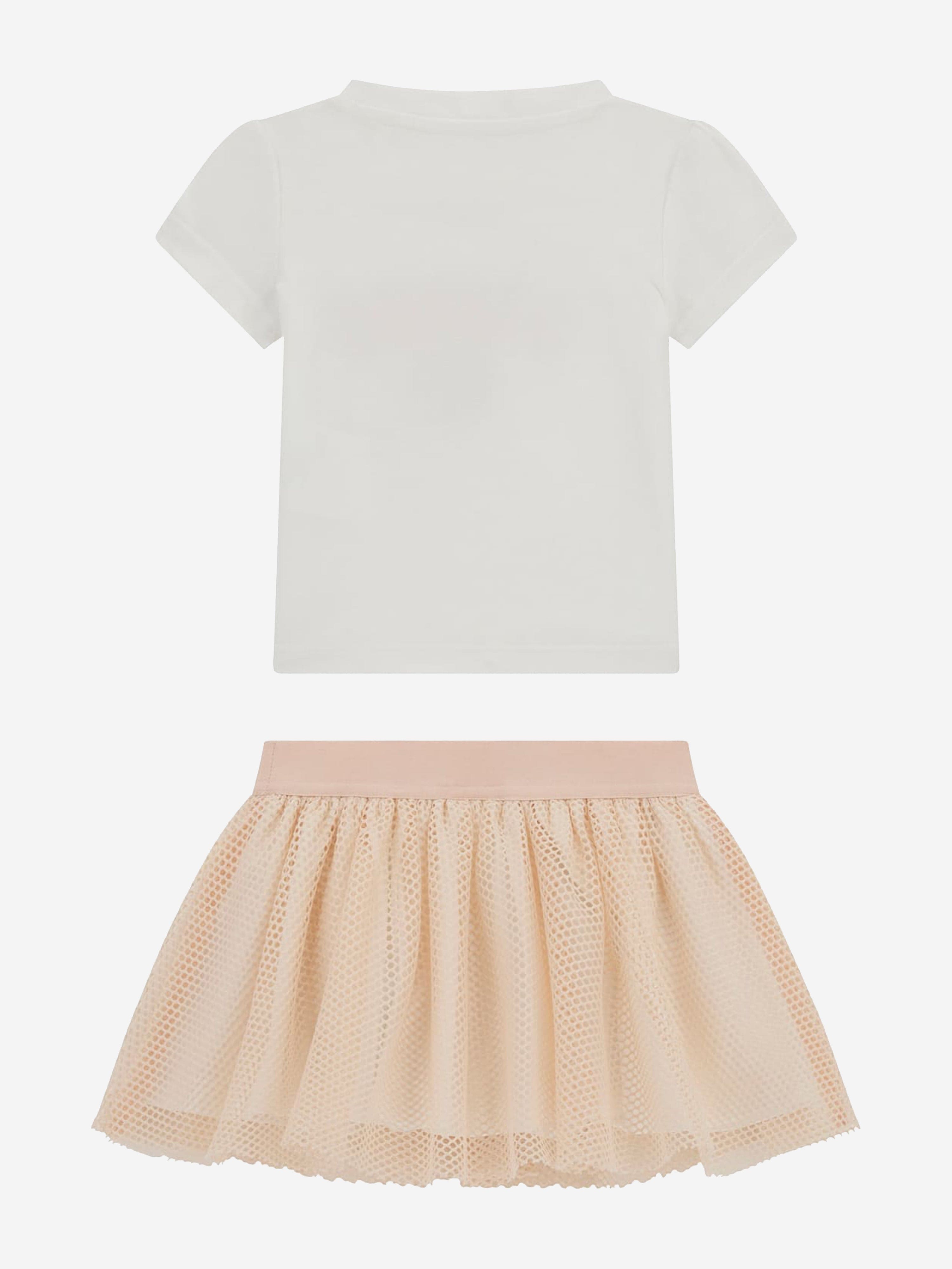 Baby Girls Skirt Set in White