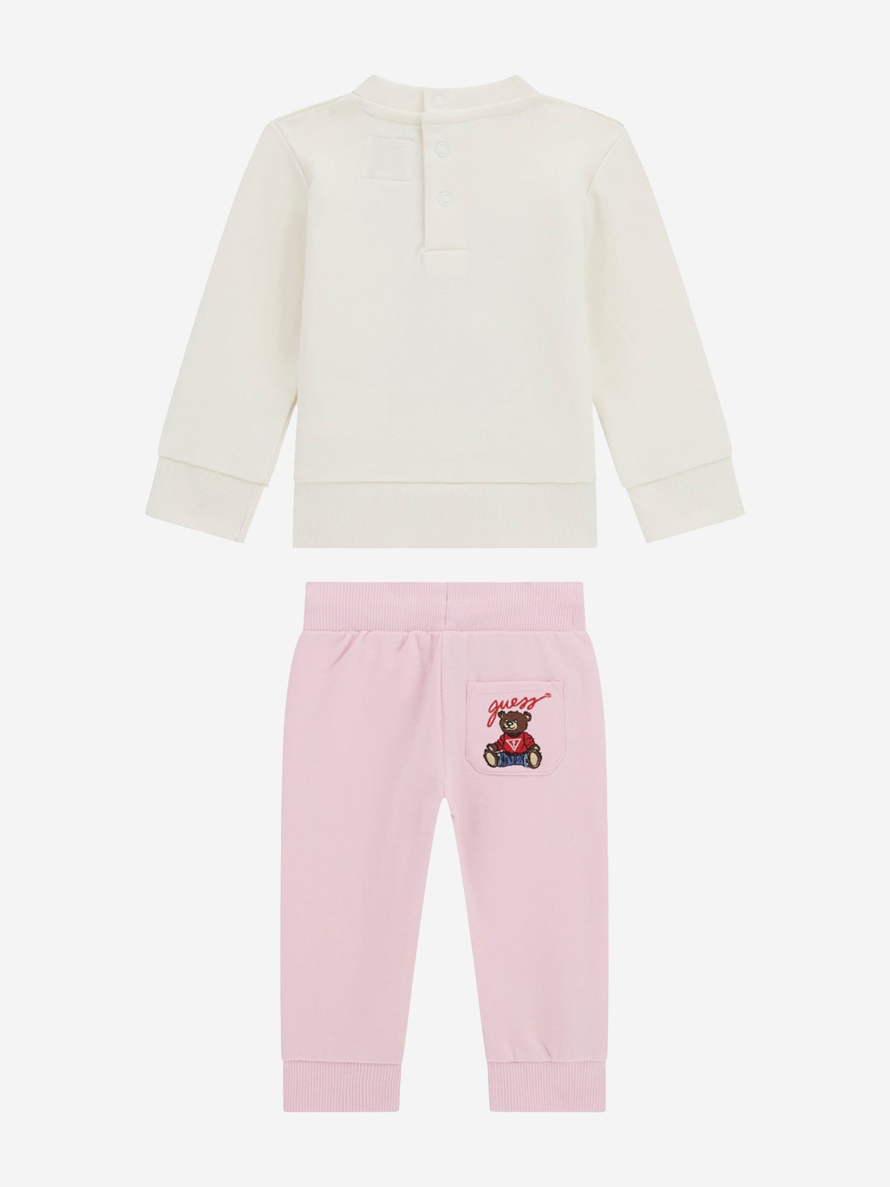 Guess Baby Girls Teddy Bear Top and Pants Set in Ivory