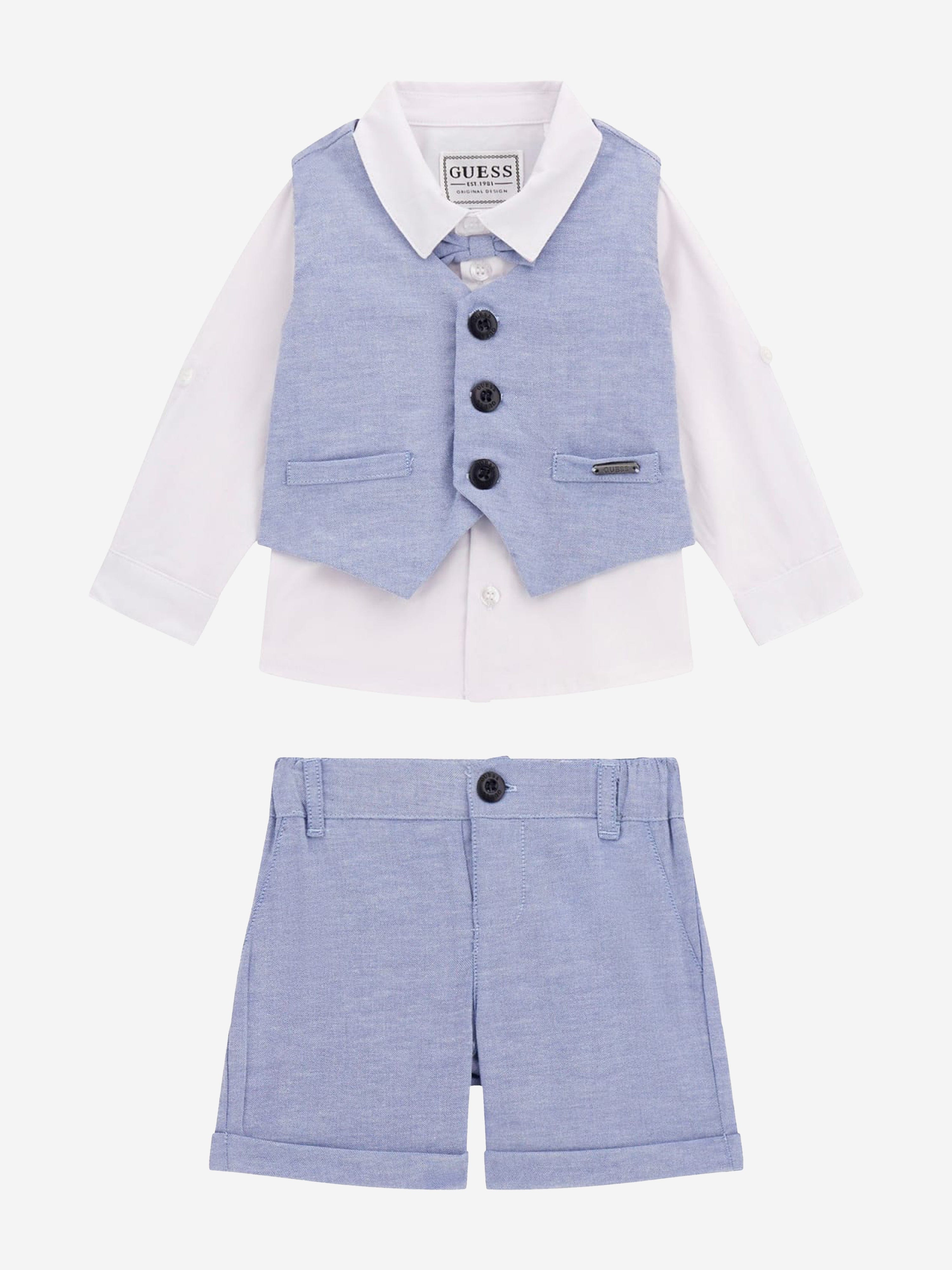Baby Boys Short Suit Set in Blue