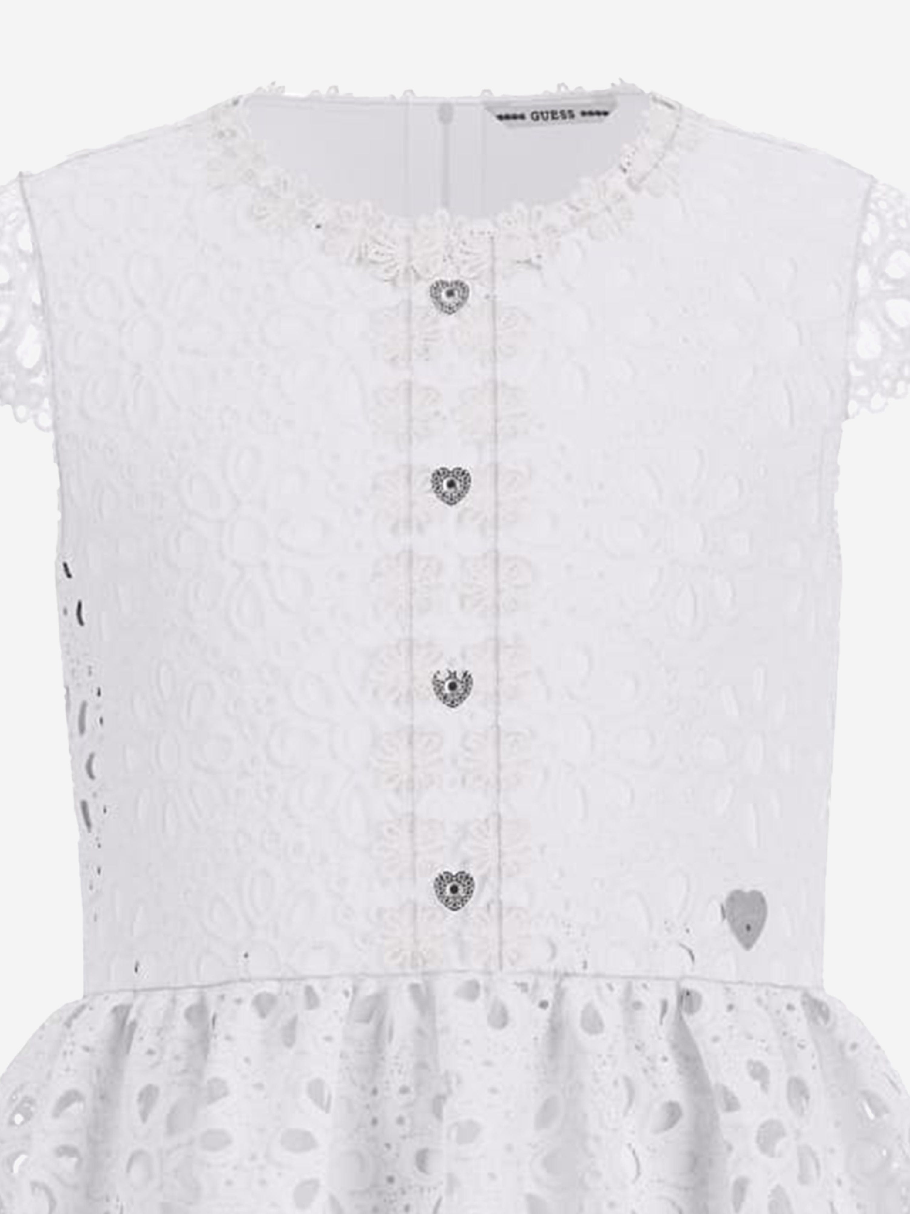 Girls Lace Dress in White