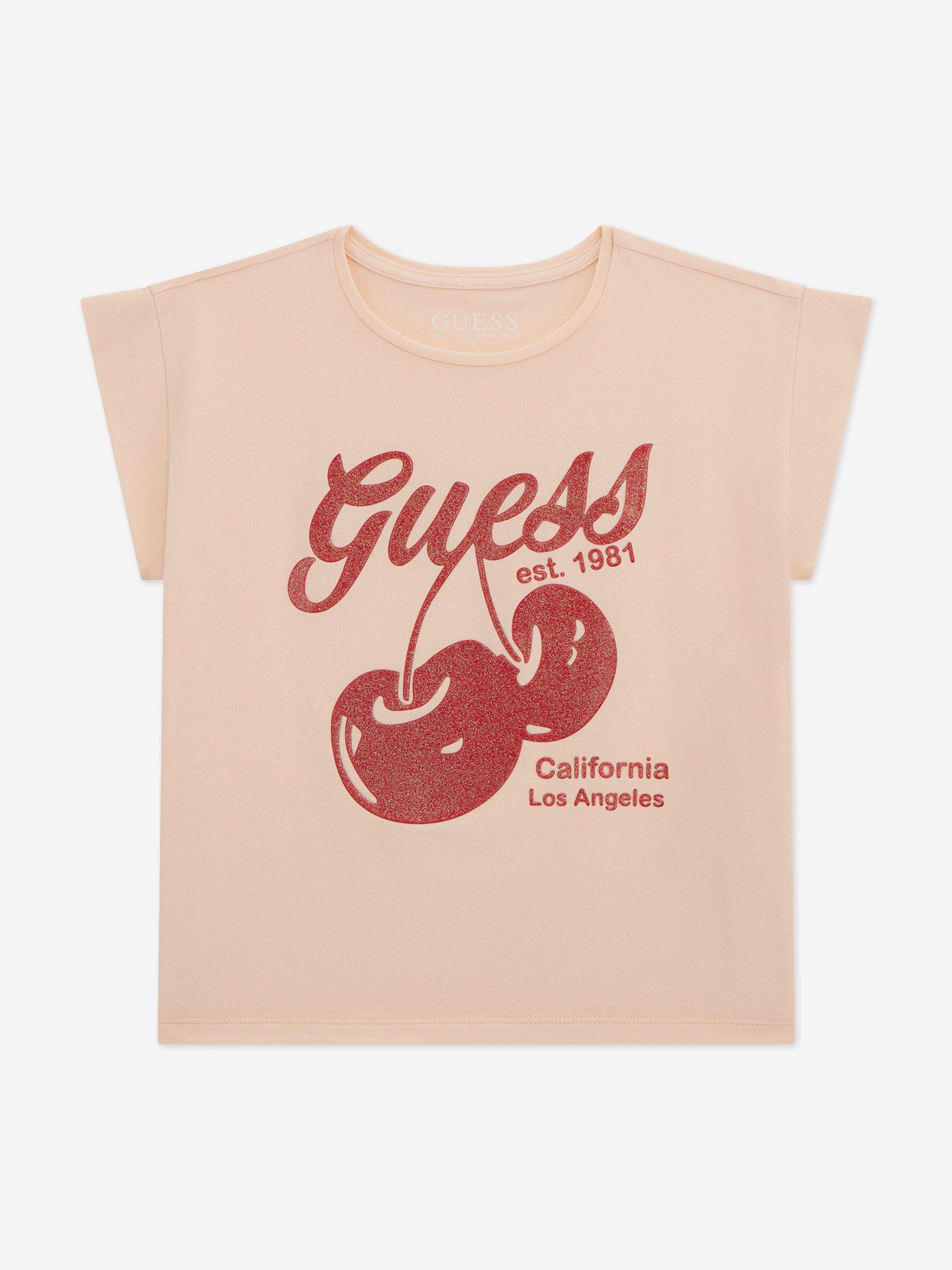 Girls Cherry Midi T-Shirt in Pink