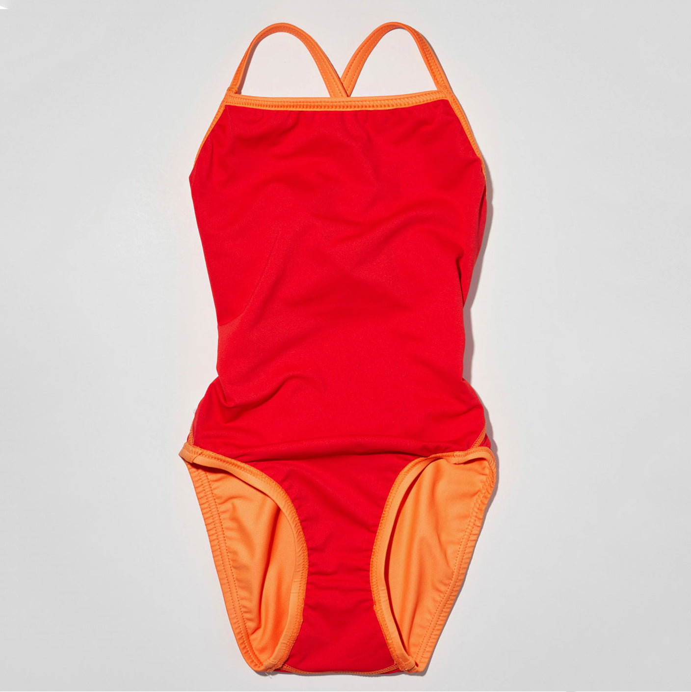 Girls Orange Professional Swimsuit