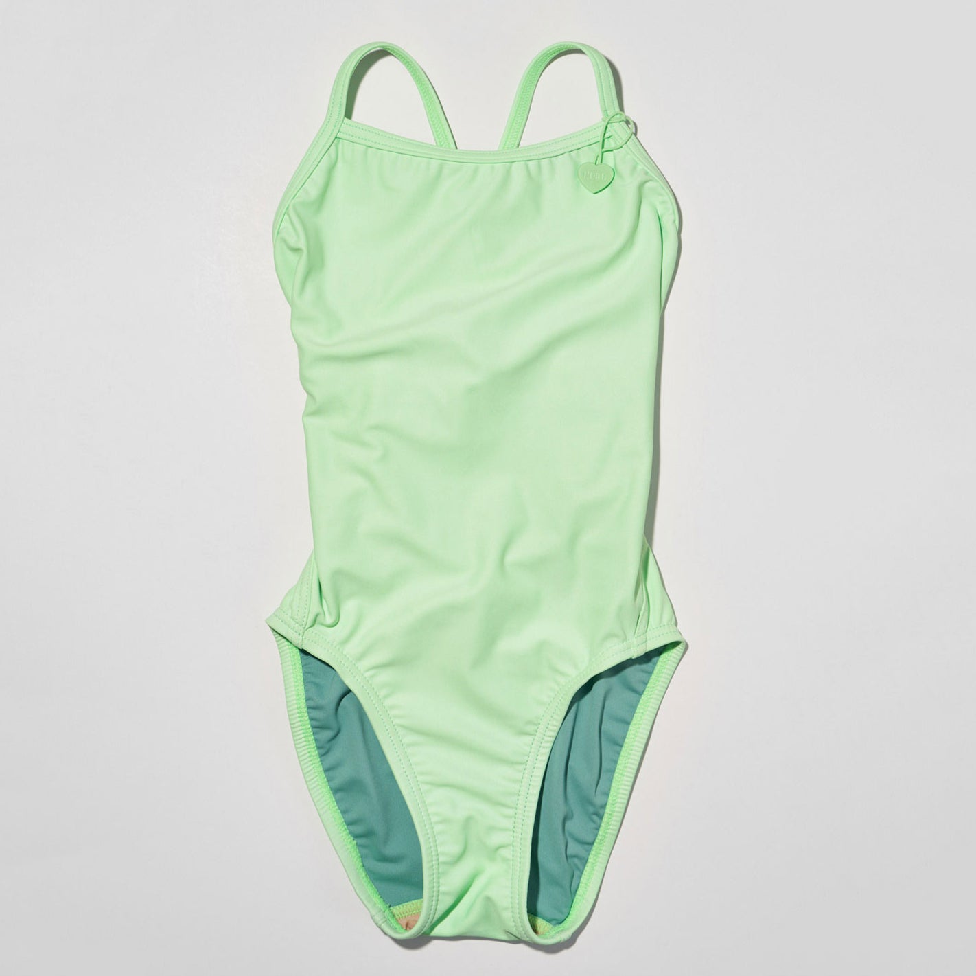 Girls Fluo Green Professional Swimsuit