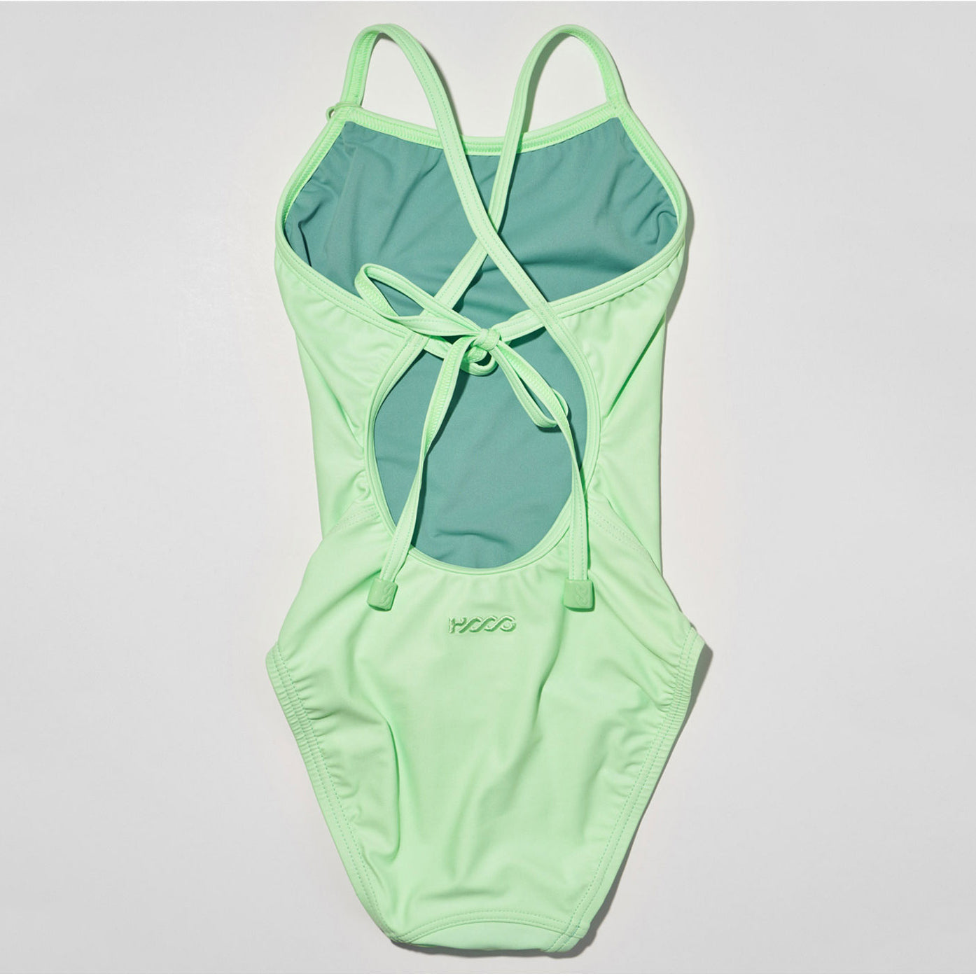 Girls Fluo Green Professional Swimsuit