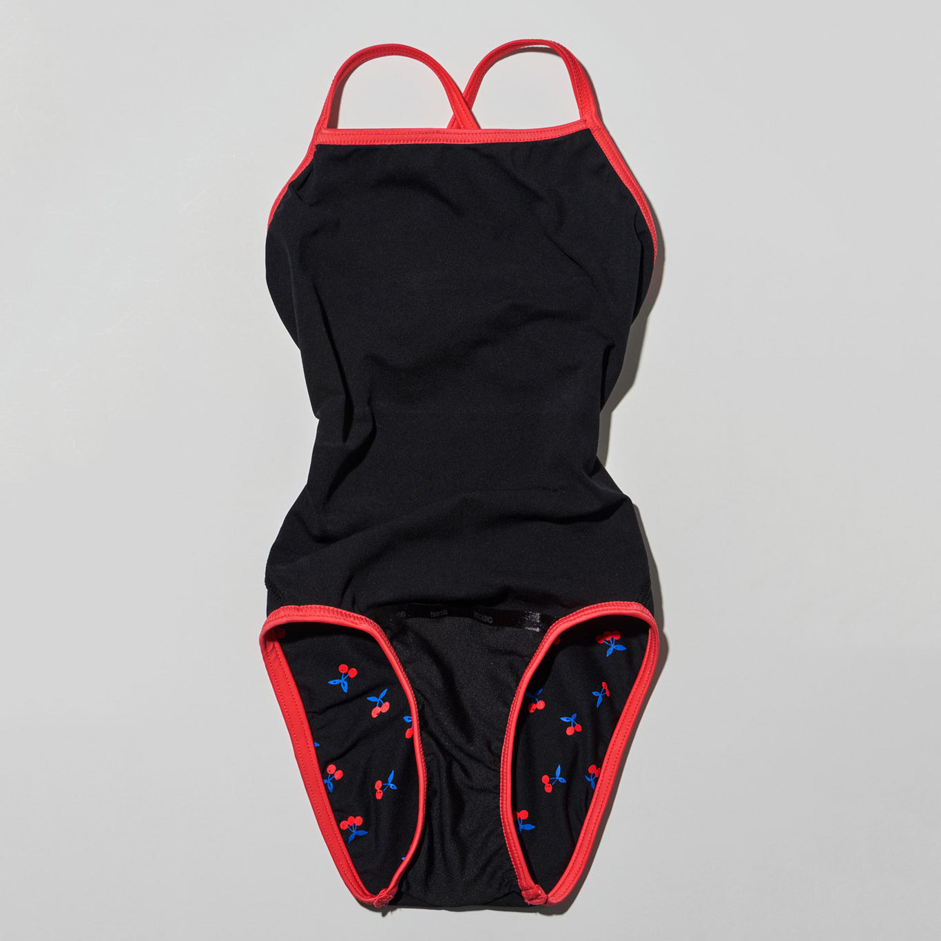 Girls Black Printed Professional Swimsuit