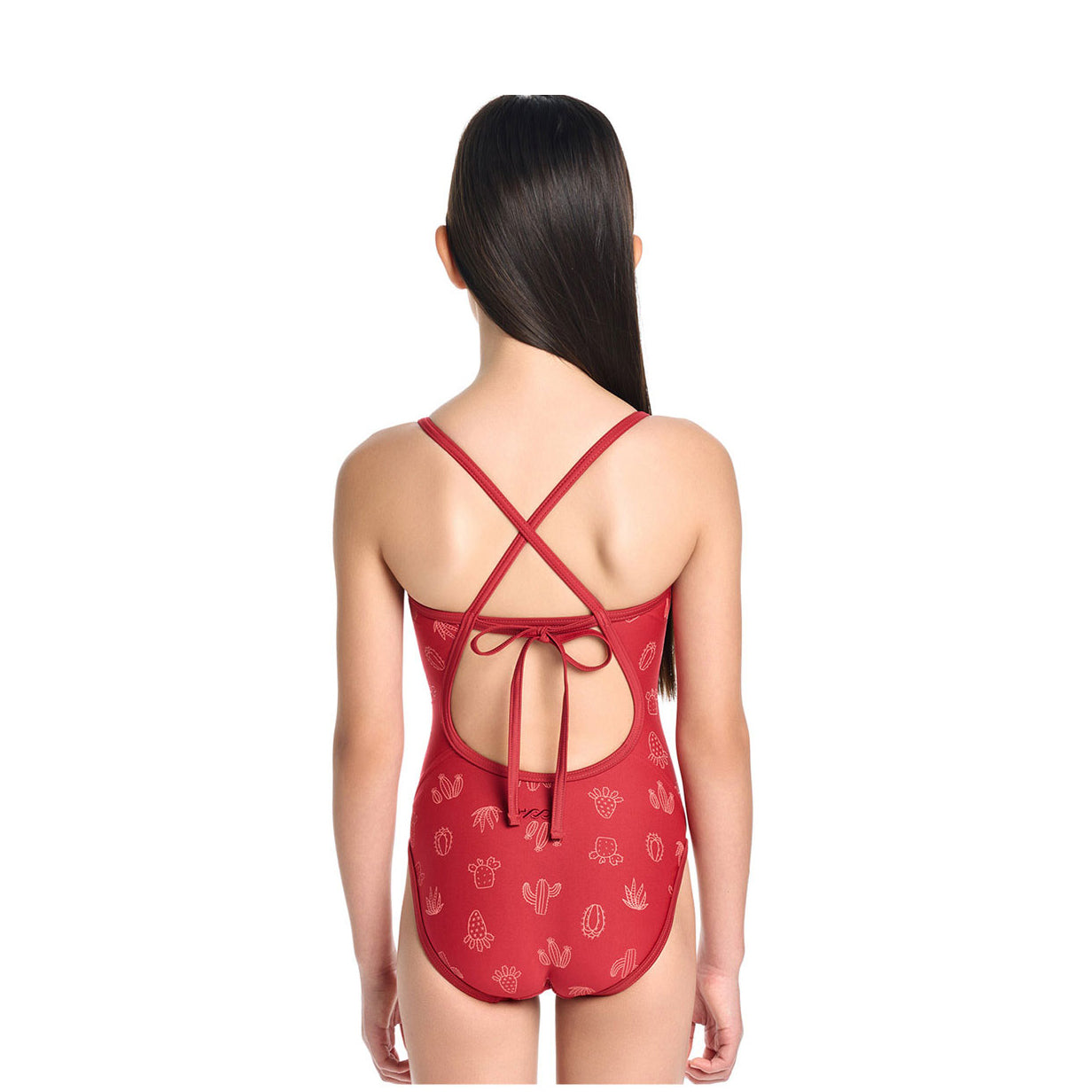 Girls Blue Printed Professional Swimsuit