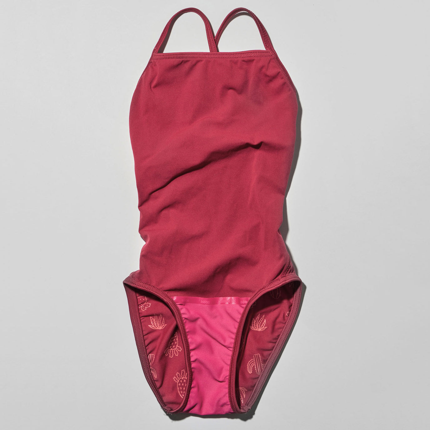 Girls Blue Printed Professional Swimsuit