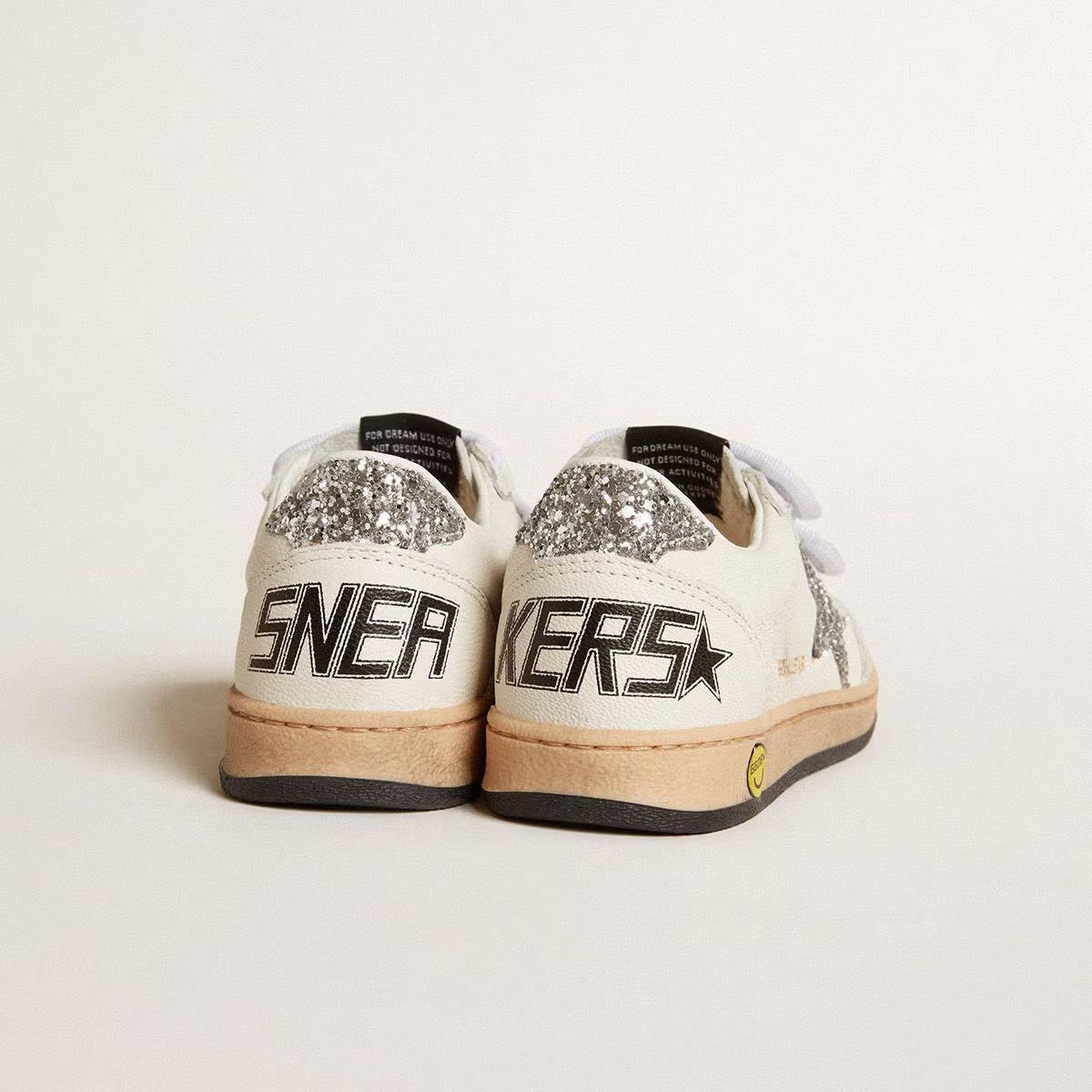 Boys & Girls White"BALLSTAR STRAP"Shoes