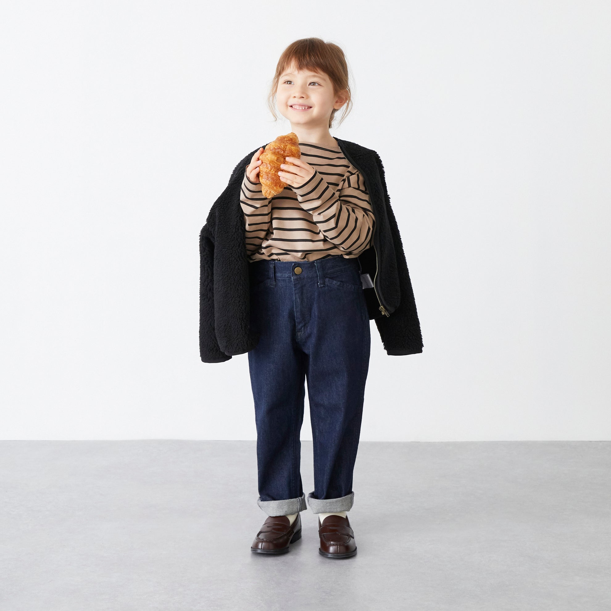 Boys & Girls Black Stripes Cotton T-Shirt