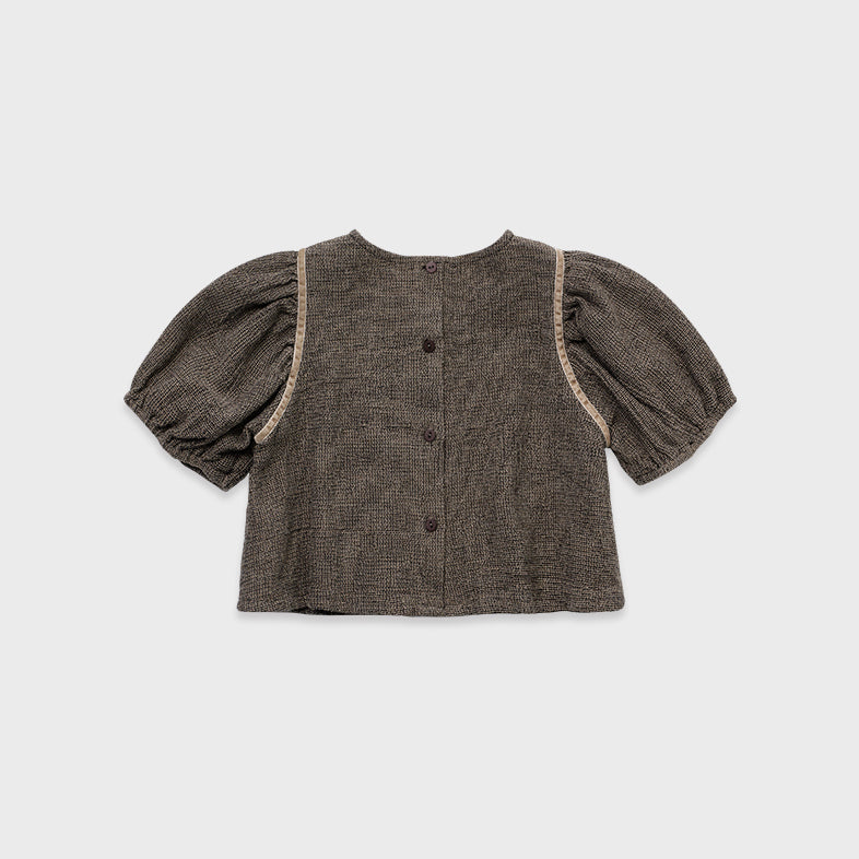 Chemisier Marron en Coton pour Fille