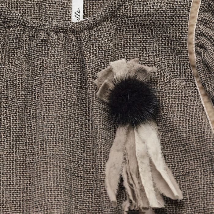 Chemisier Marron en Coton pour Fille