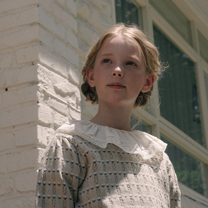 Girls Cream Ruffled Cotton Shirt