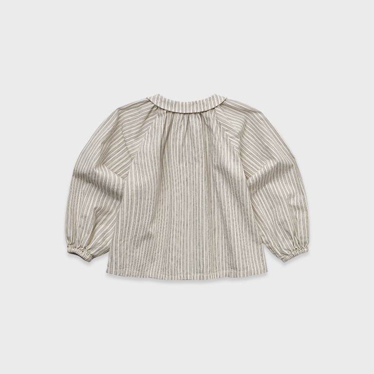 Chemisier en coton à rayures blanches pour fille