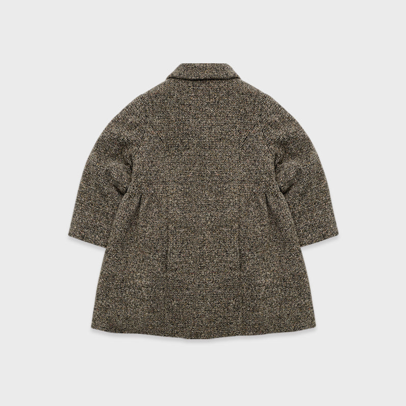 Manteau matelassé en laine kaki pour fille