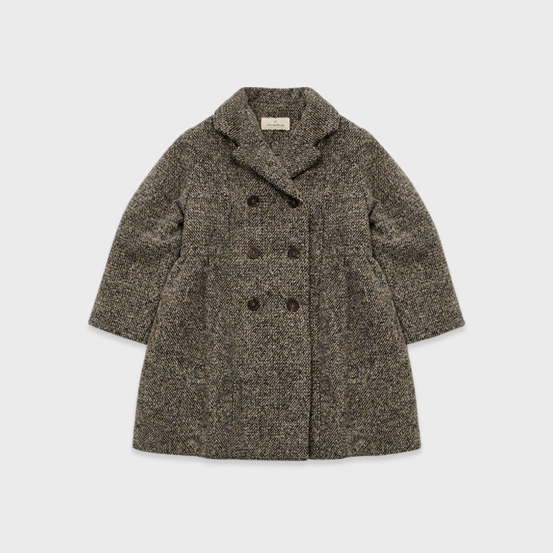 Manteau matelassé en laine kaki pour fille