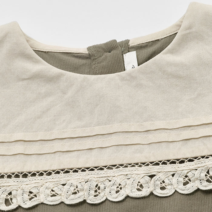 Girls Khaki Corduroy Dress