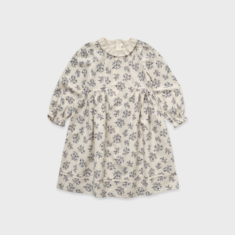 Robe en coton beige à fleurs pour filles