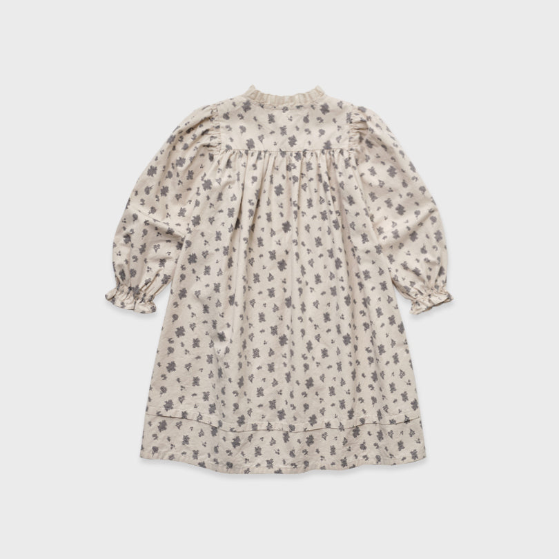 Robe en coton beige à fleurs pour fille