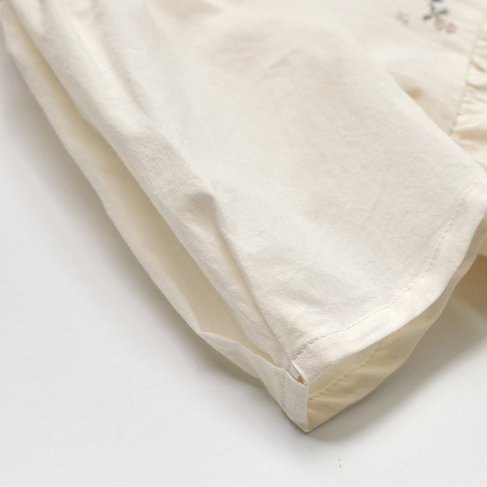 Girls White Embroidered Cotton Dress