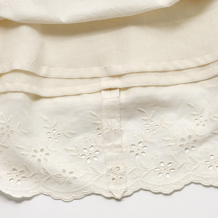 Girls White Embroidered Cotton Dress