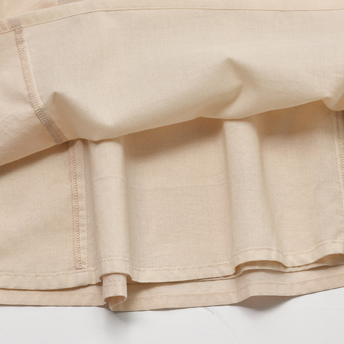 Girls Beige Peach Cotton Dress