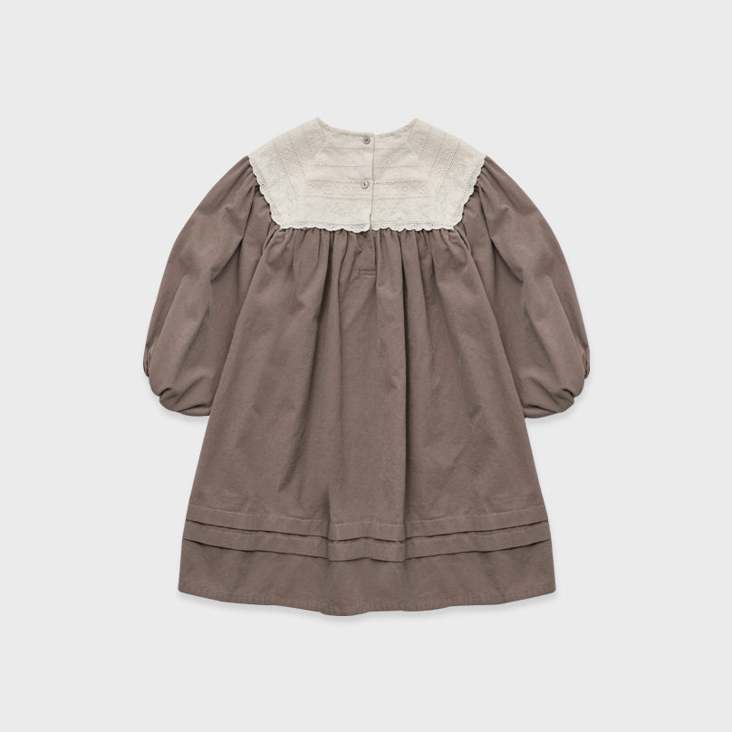 Robe en velours côtelé marron pour fille