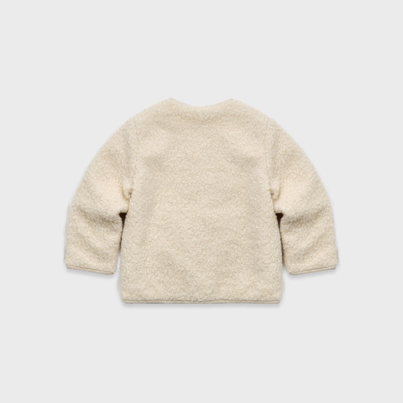 Blouson matelassé en polaire sherpa blanc pour fille