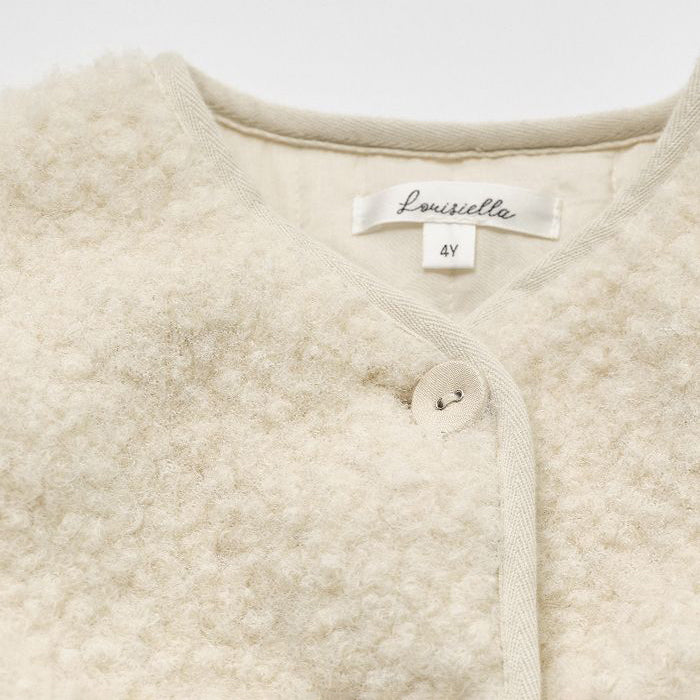 Blouson matelassé en polaire sherpa blanc pour fille