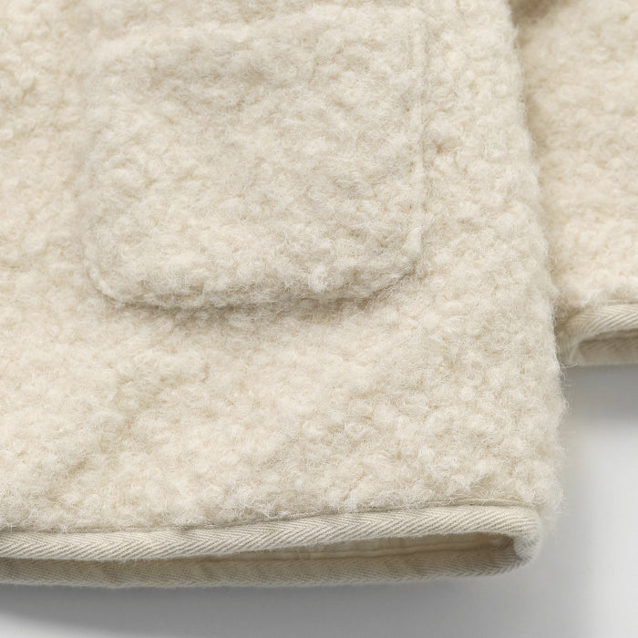 Blouson matelassé en polaire sherpa blanc pour fille