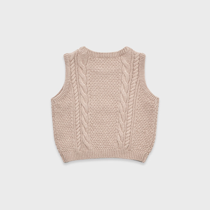 Gilet en laine rose clair pour filles
