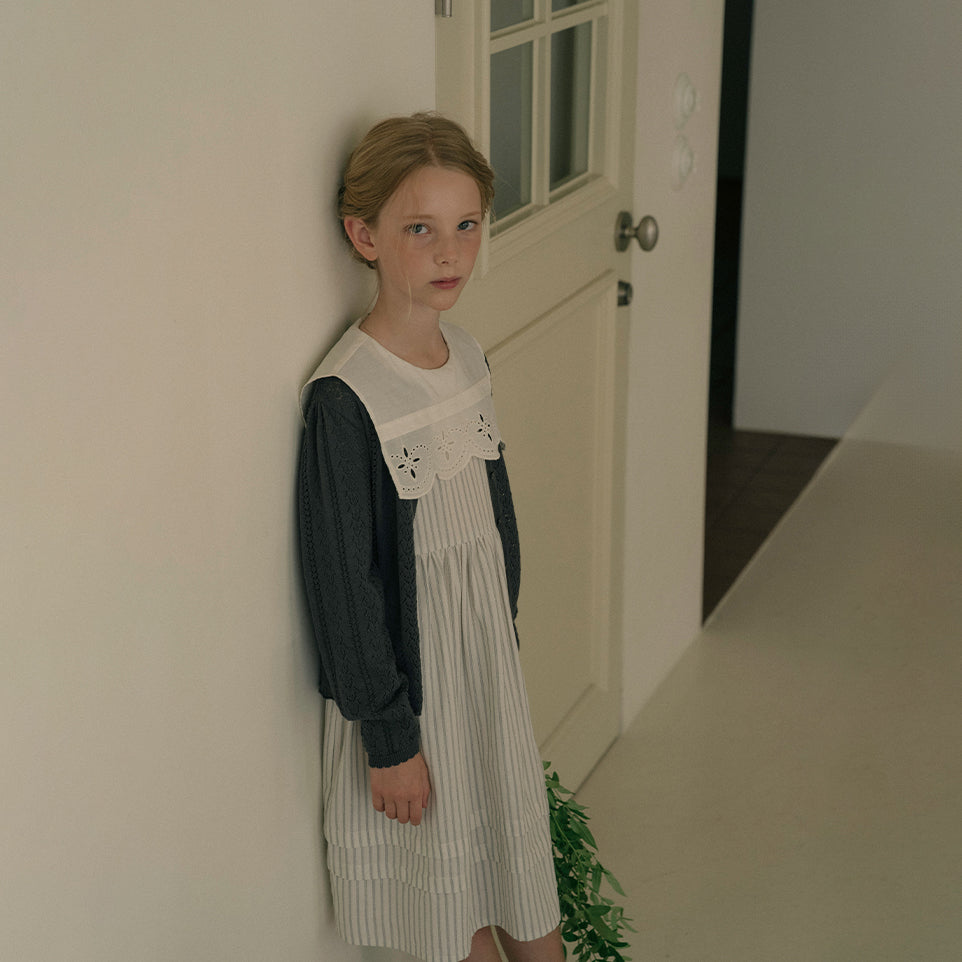 Girls Charcoal Cotton Knit Cardigan