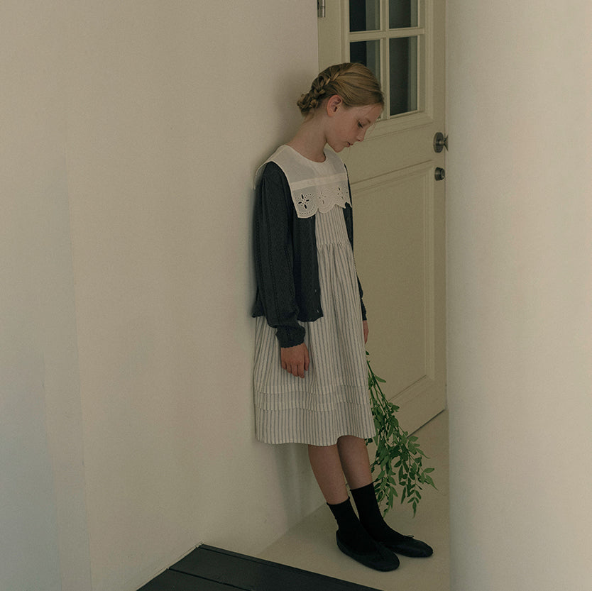 Girls Charcoal Cotton Knit Cardigan