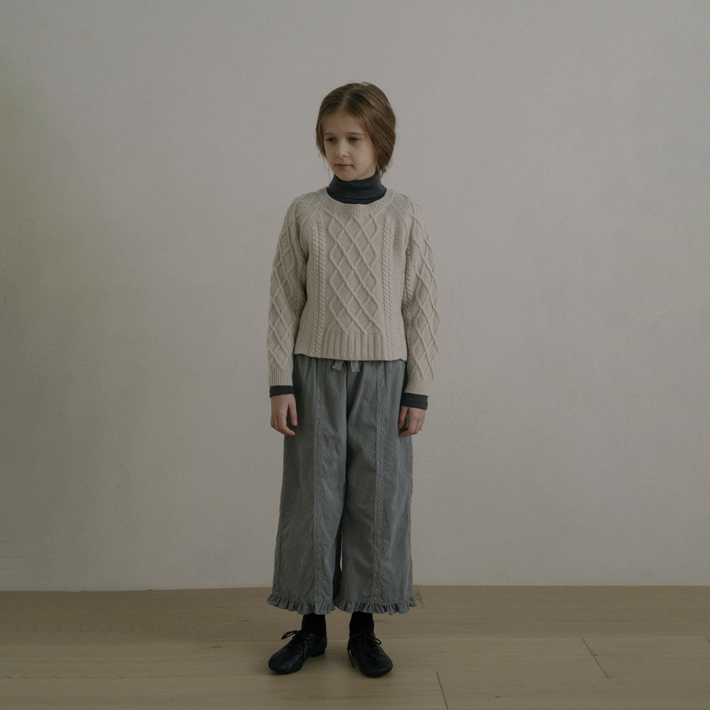 Pull blanc en laine pour fille