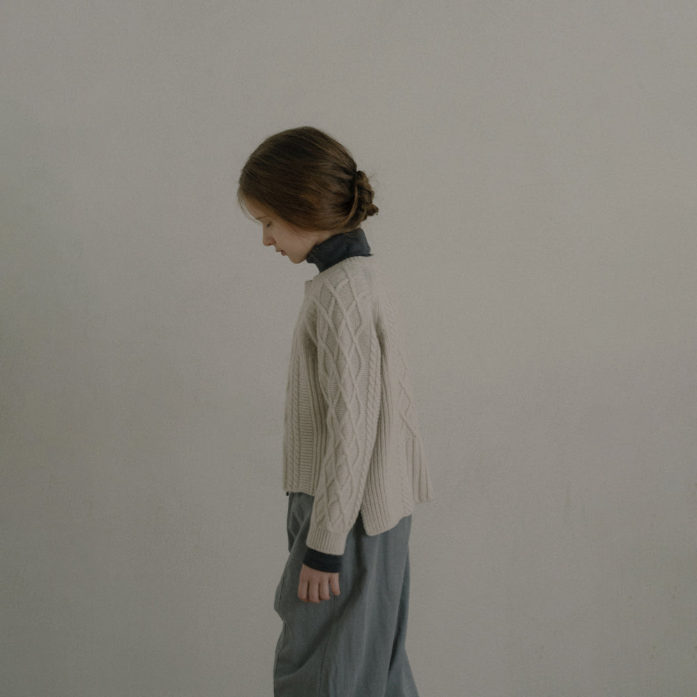 Pull blanc en laine pour fille
