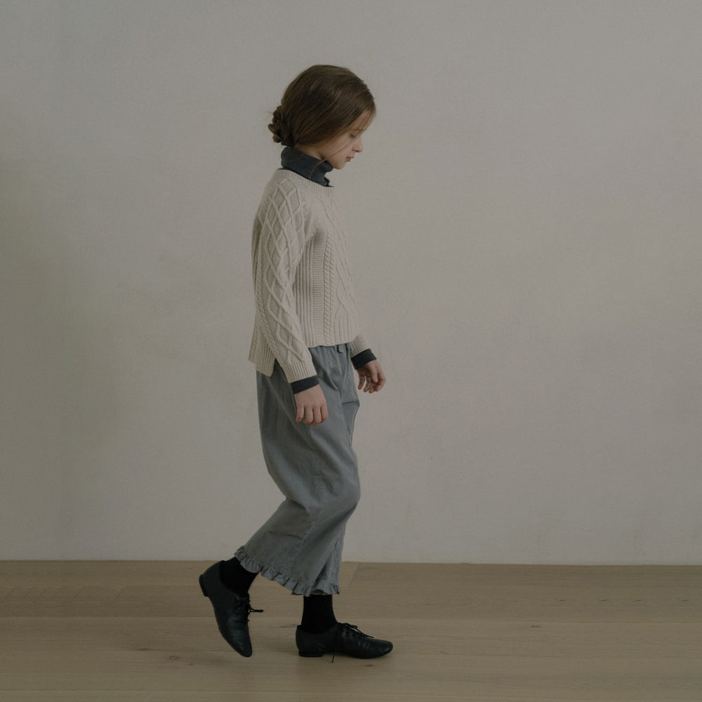 Pull blanc en laine pour fille
