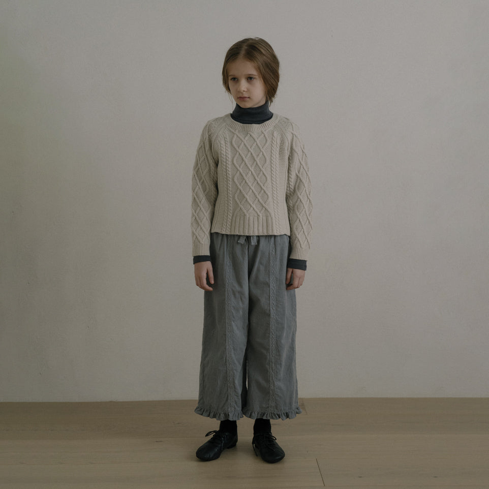 Pull blanc en laine pour fille