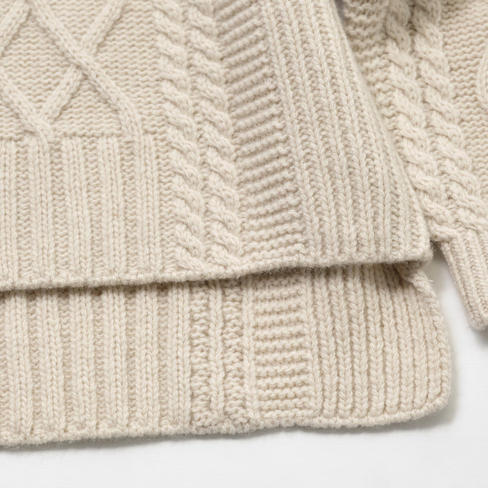 Pull blanc en laine pour fille