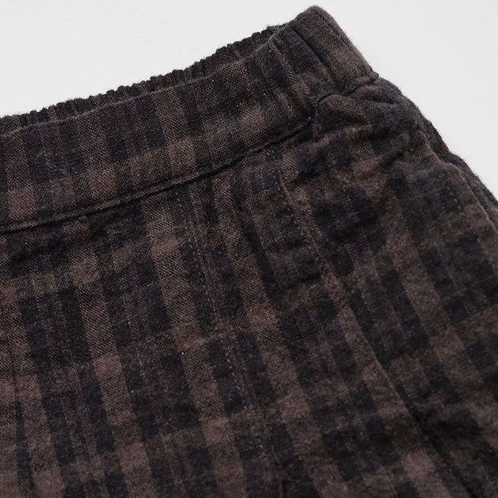 Short en coton à carreaux et dentelle pour fille