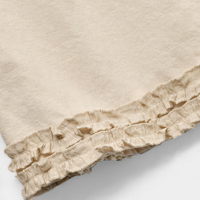 Shorts en coton et dentelle crème pour filles
