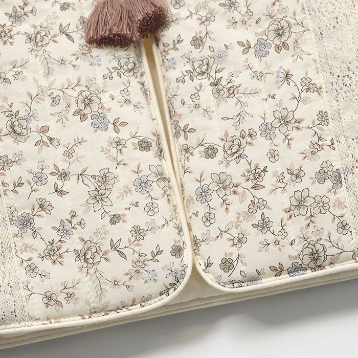 Gilet rembourré fleuri blanc pour fille