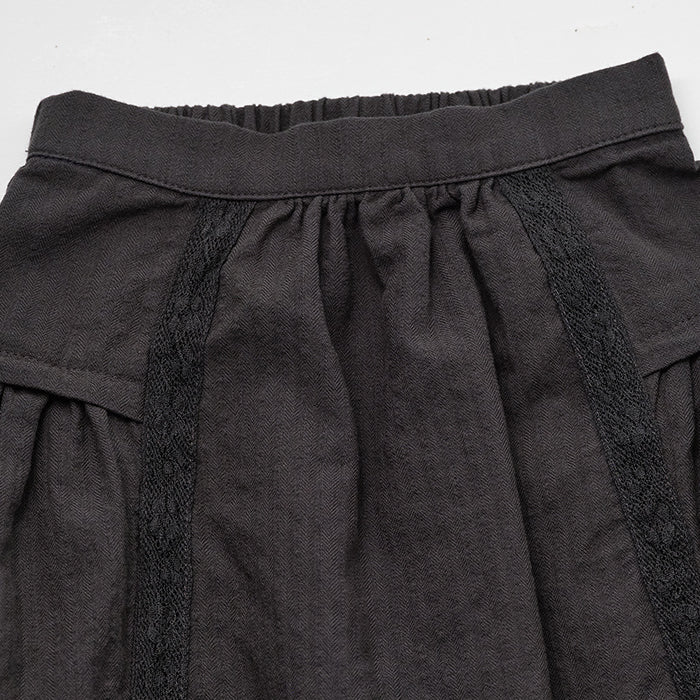 Girls Charcoal Cotton Skirt