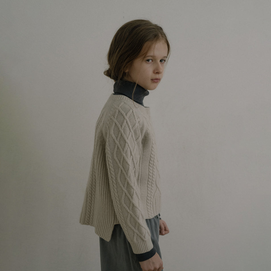 Filles col roulé en coton anthracite