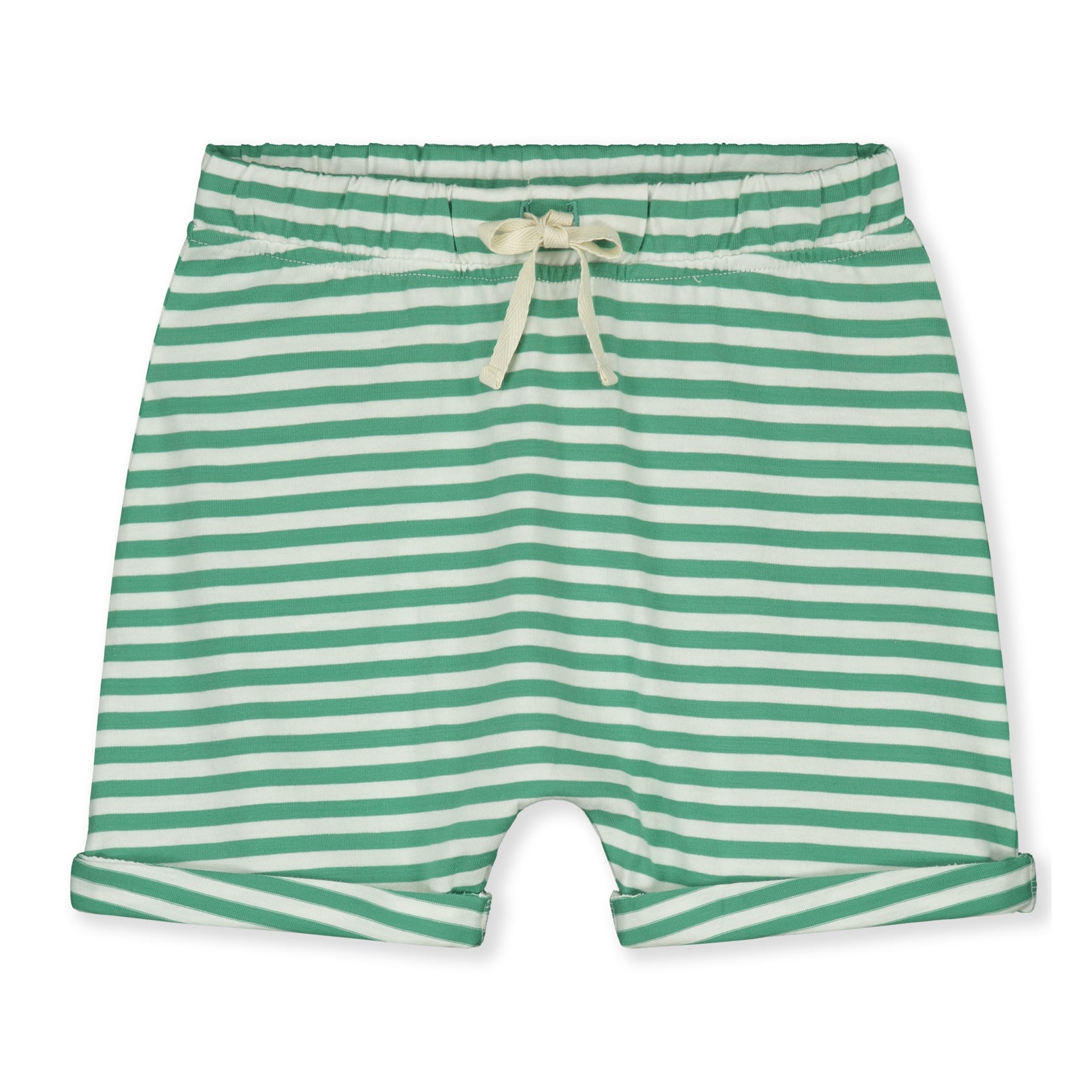 Boys & Girls Green Stripes Cotton Shorts
